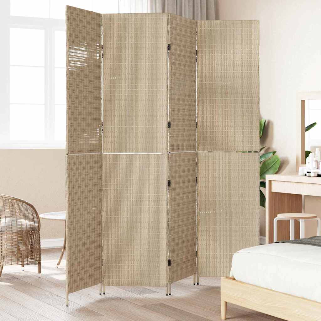Kamerverdeler Beige 195 x 180 cm poly rattan is nu te koop bij PeponiXL, paradijselijk wonen!
