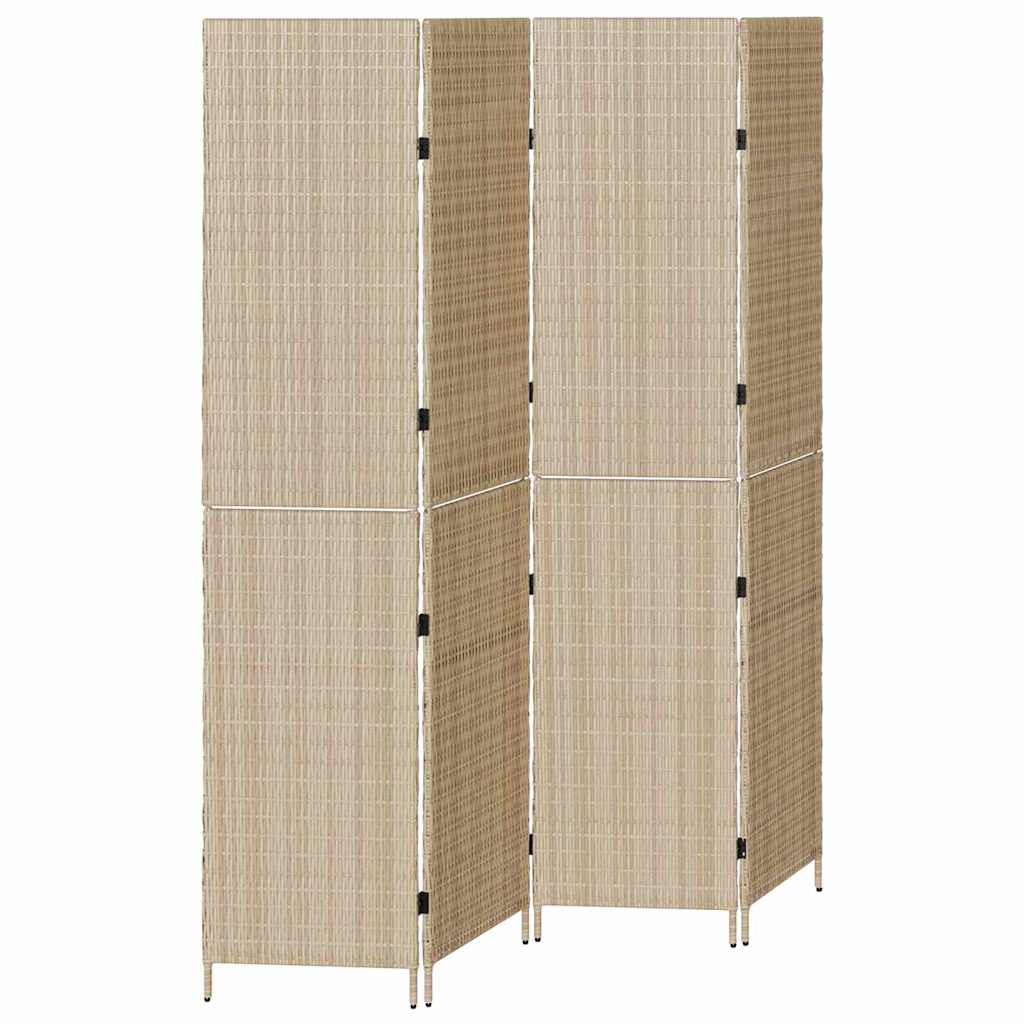 Kamerverdeler Beige 195 x 180 cm poly rattan is nu te koop bij PeponiXL, paradijselijk wonen!