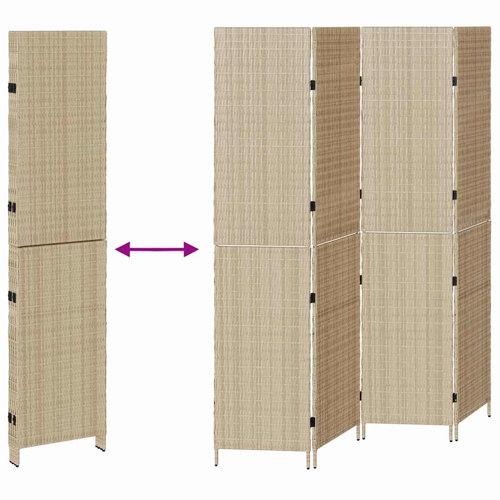 Kamerverdeler Beige 195 x 180 cm poly rattan is nu te koop bij PeponiXL, paradijselijk wonen!