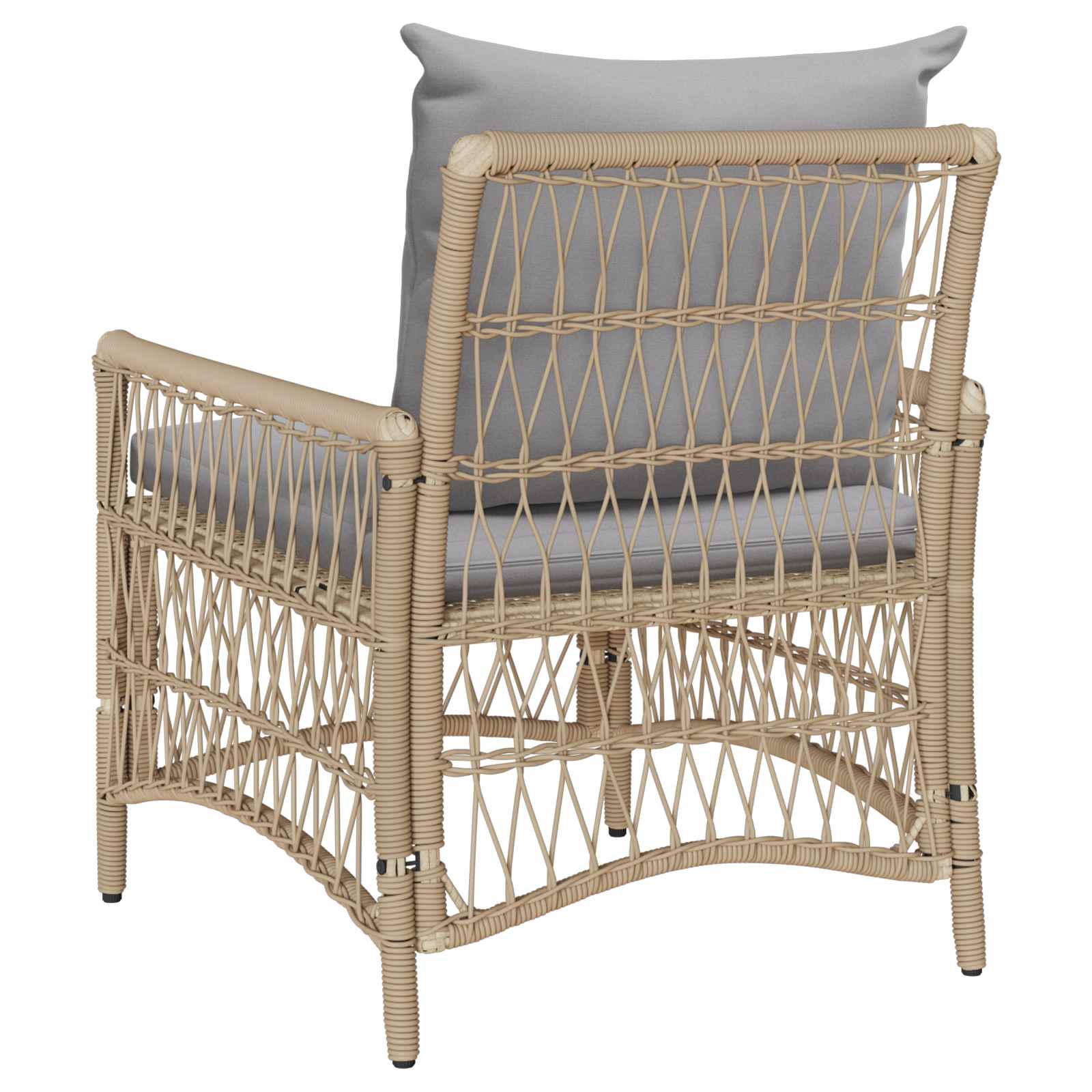 Tuinstoel met kussen Beige 73 x 61 x 77 cm poly rattan is nu te koop bij PeponiXL, paradijselijk wonen!