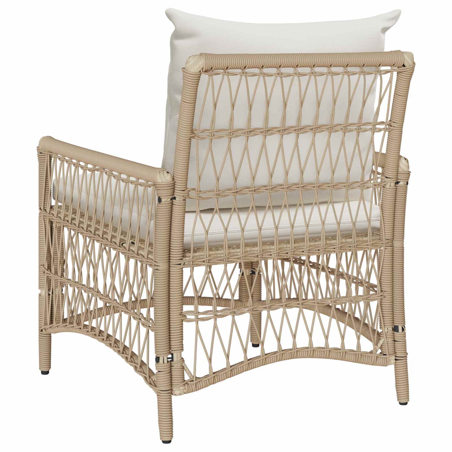 Tuinstoel met kussen Beige 73 x 61 x 77 cm poly rattan is nu te koop bij PeponiXL, paradijselijk wonen!