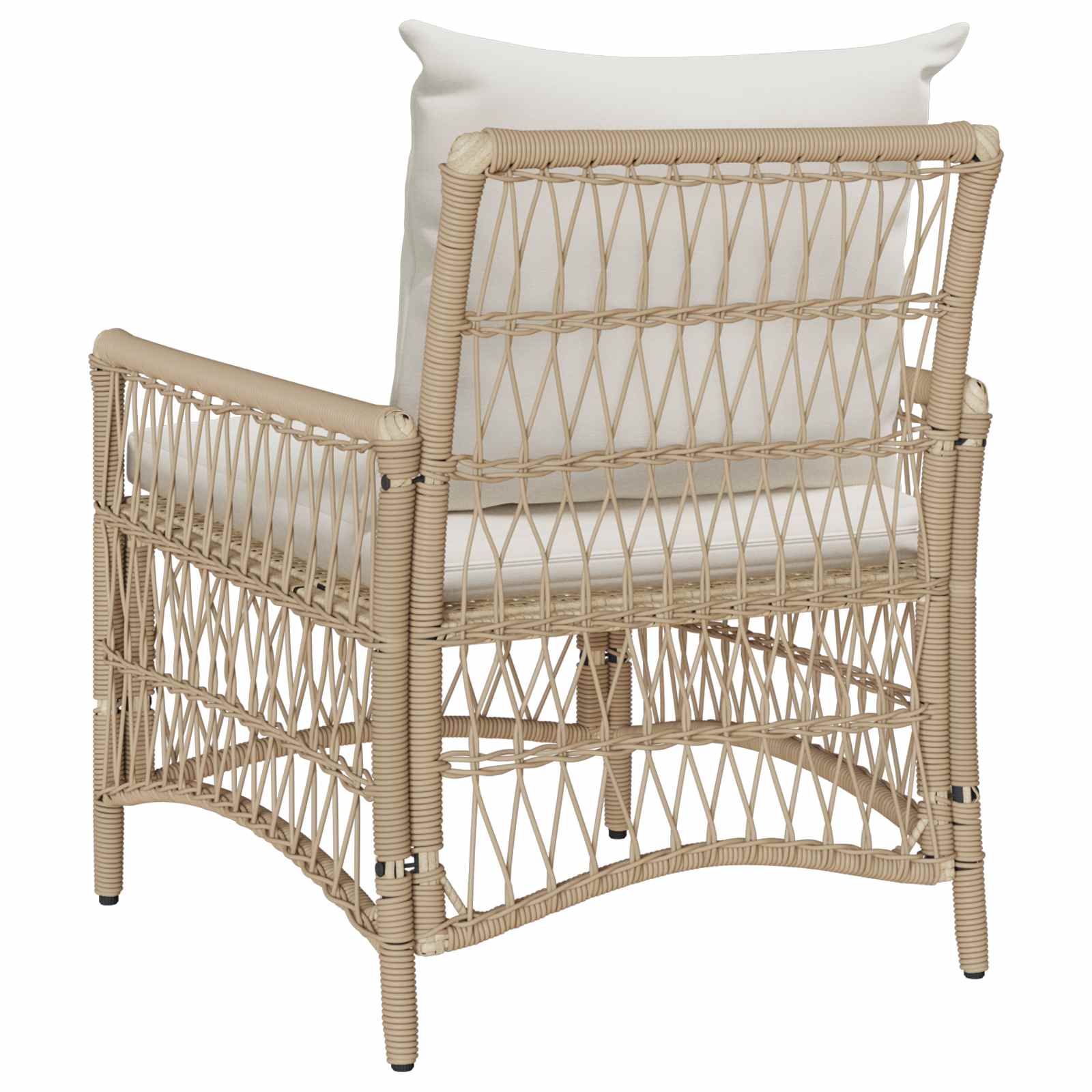 Tuinstoel met kussen Beige 73 x 61 x 77 cm poly rattan is nu te koop bij PeponiXL, paradijselijk wonen!