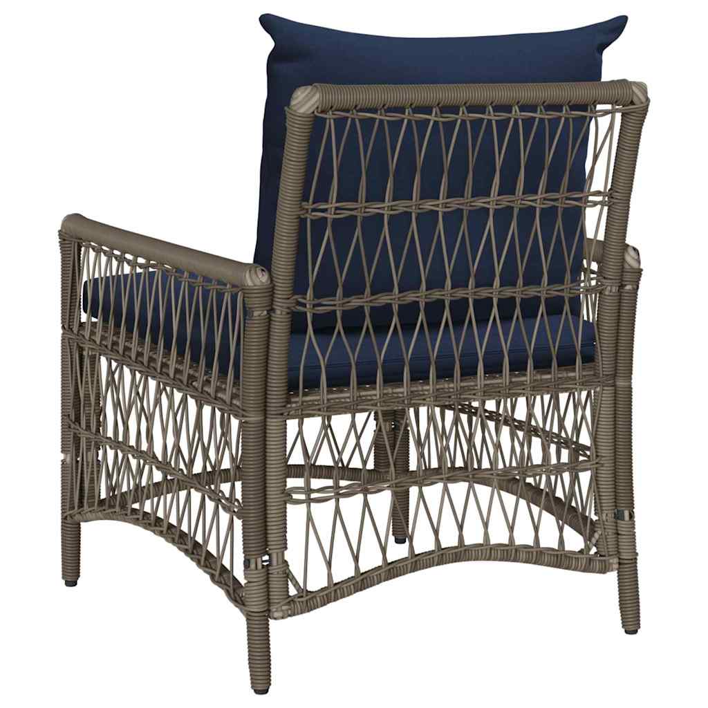 Tuinstoel met kussen Grijs 73 x 61 x 77 cm poly rattan is nu te koop bij PeponiXL, paradijselijk wonen!