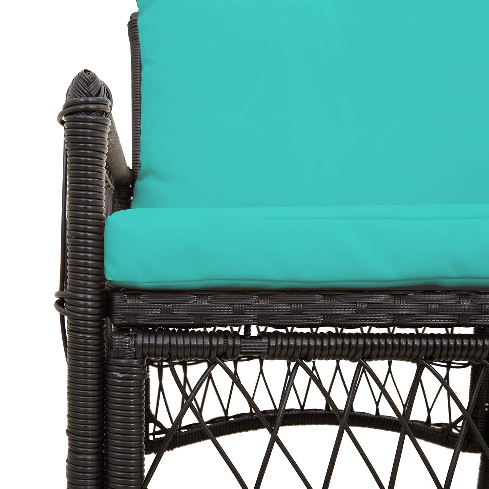 Tuinstoel met kussen Zwart 73 x 61 x 77 cm poly rattan is nu te koop bij PeponiXL, paradijselijk wonen!