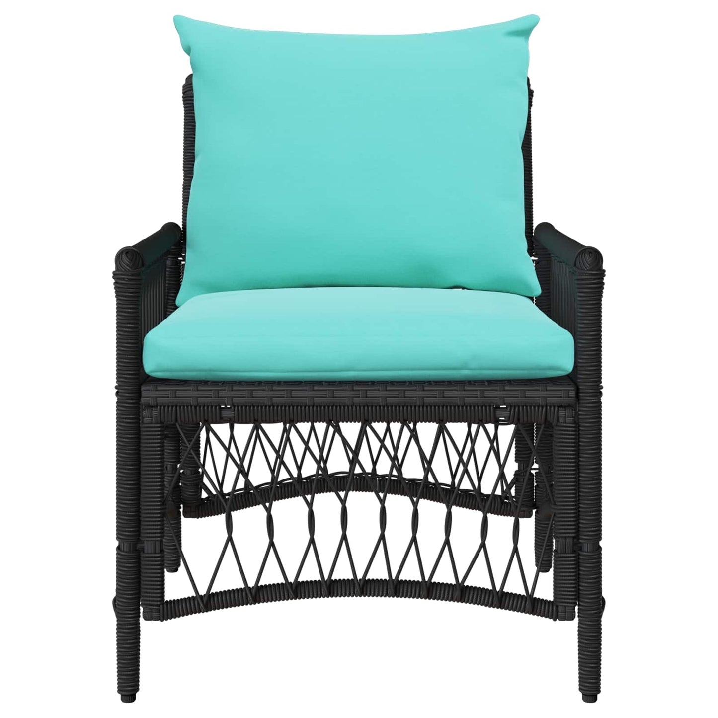 Tuinstoel met kussen Zwart 73 x 61 x 77 cm poly rattan is nu te koop bij PeponiXL, paradijselijk wonen!