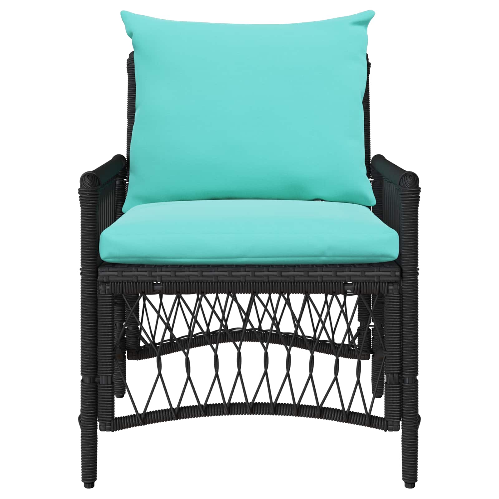 Tuinstoel met kussen Zwart 73 x 61 x 77 cm poly rattan is nu te koop bij PeponiXL, paradijselijk wonen!