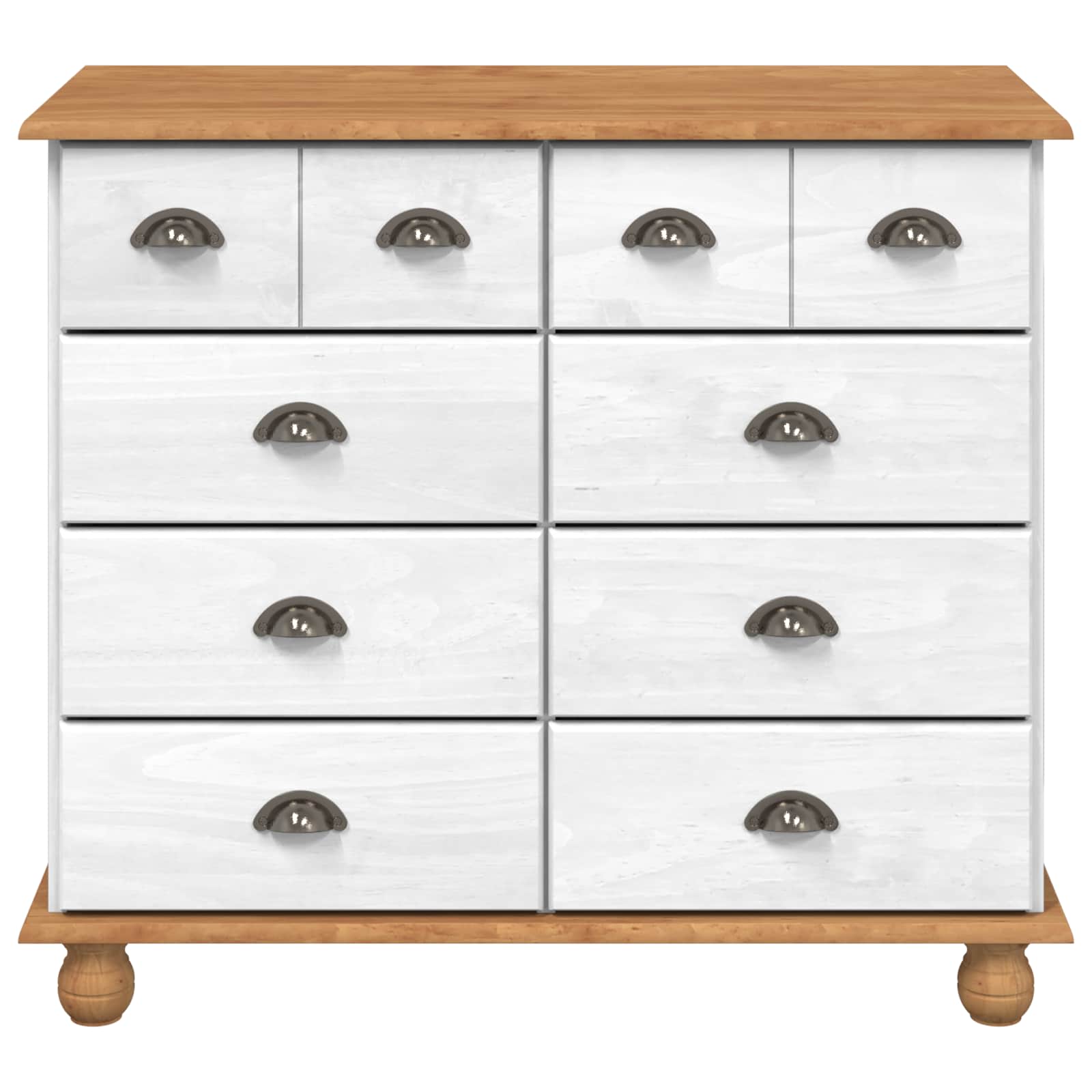 Ladekast met lade ASKIM Wit 91 x 40 x 79 cm Massief grenenhout is nu te koop bij PeponiXL, paradijselijk wonen!