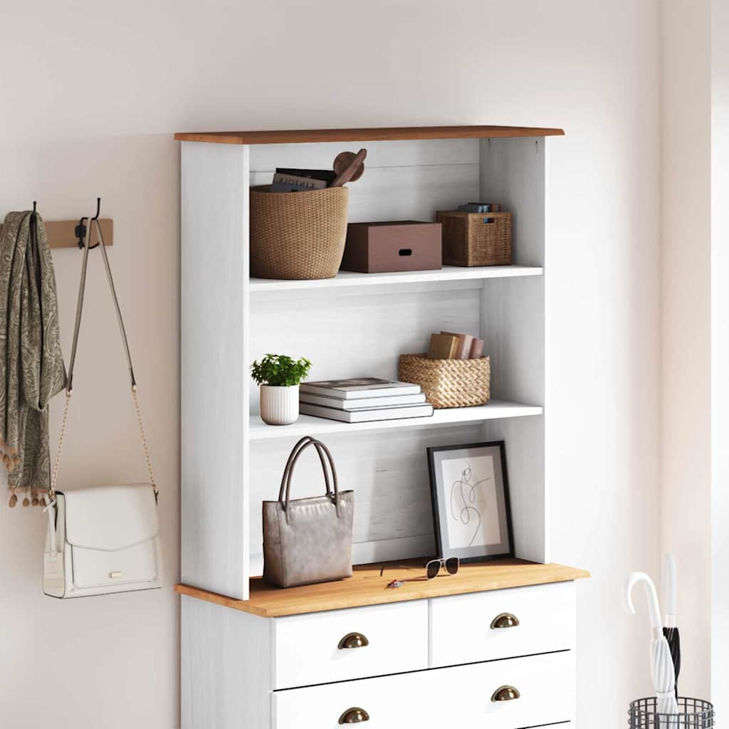 Hutch ASKIM 91 x 30 x 104 cm Massief grenenhout is nu te koop bij PeponiXL, paradijselijk wonen!