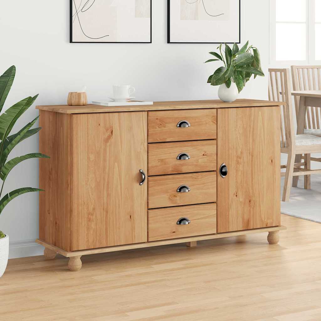 Dressoir met lade ASKIM 133,5 x 40 x 79 cm Massief grenenhout is nu te koop bij PeponiXL, paradijselijk wonen!