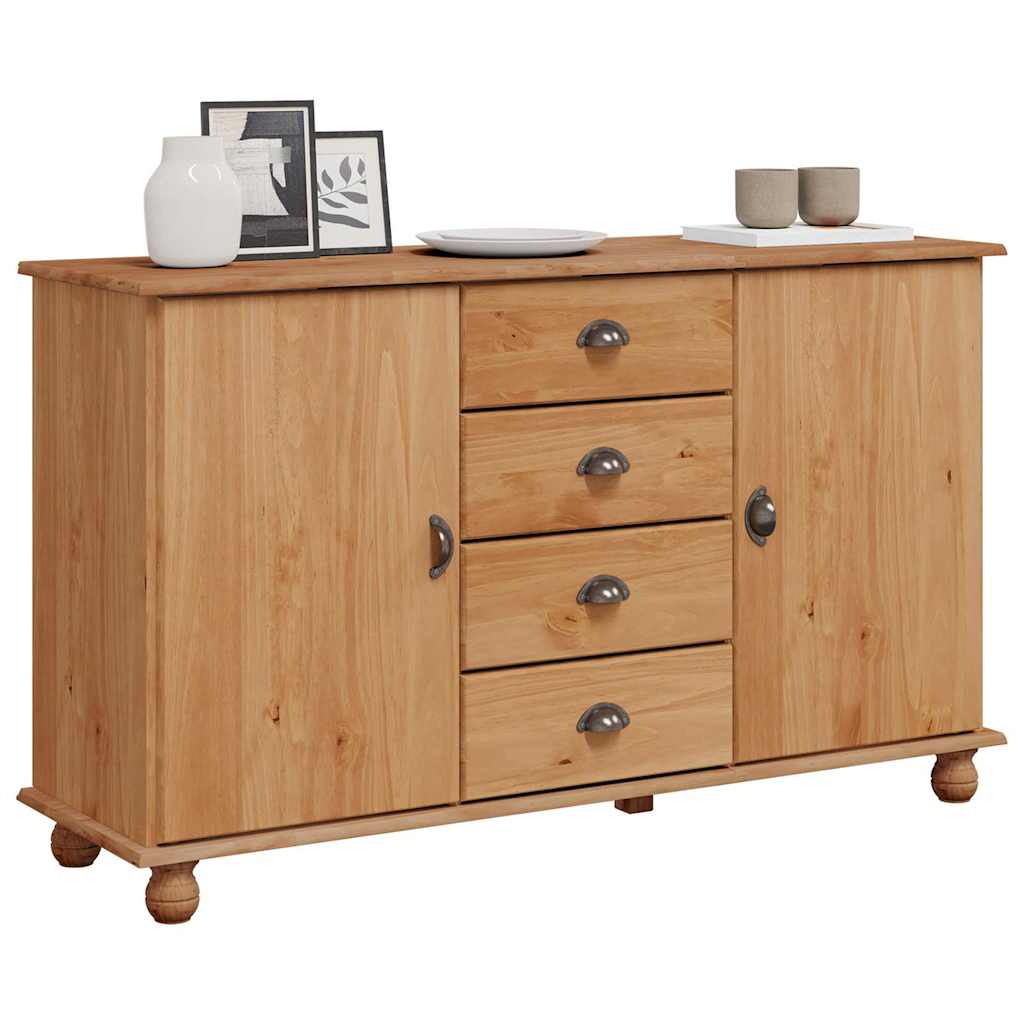 Dressoir met lade ASKIM 133,5 x 40 x 79 cm Massief grenenhout is nu te koop bij PeponiXL, paradijselijk wonen!