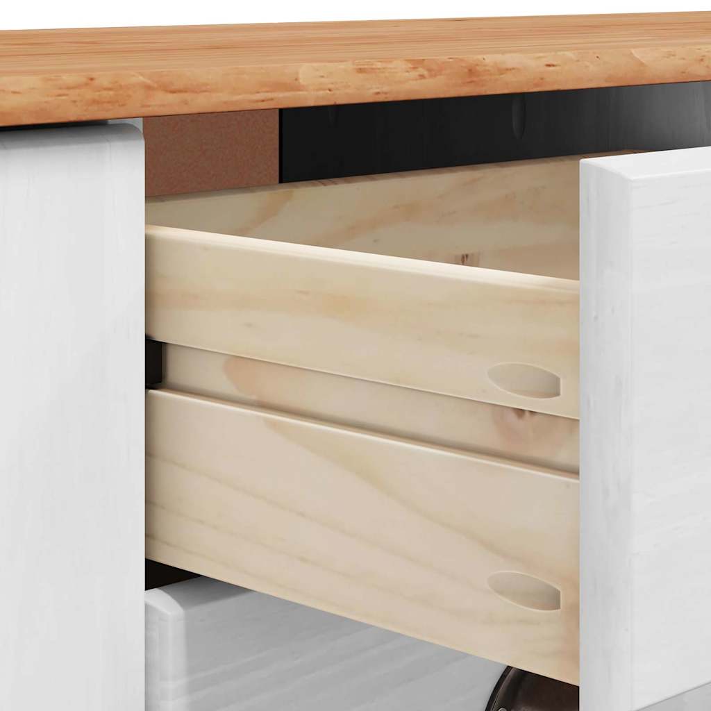 Dressoir met lade ASKIM 133,5 x 40 x 79 cm Massief grenenhout is nu te koop bij PeponiXL, paradijselijk wonen!