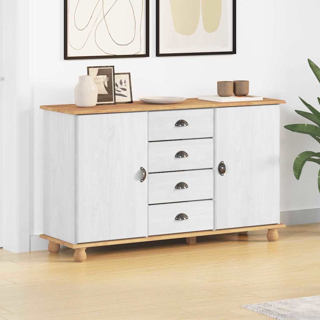 Dressoir met lade ASKIM 133,5 x 40 x 79 cm Massief grenenhout is nu te koop bij PeponiXL, paradijselijk wonen!