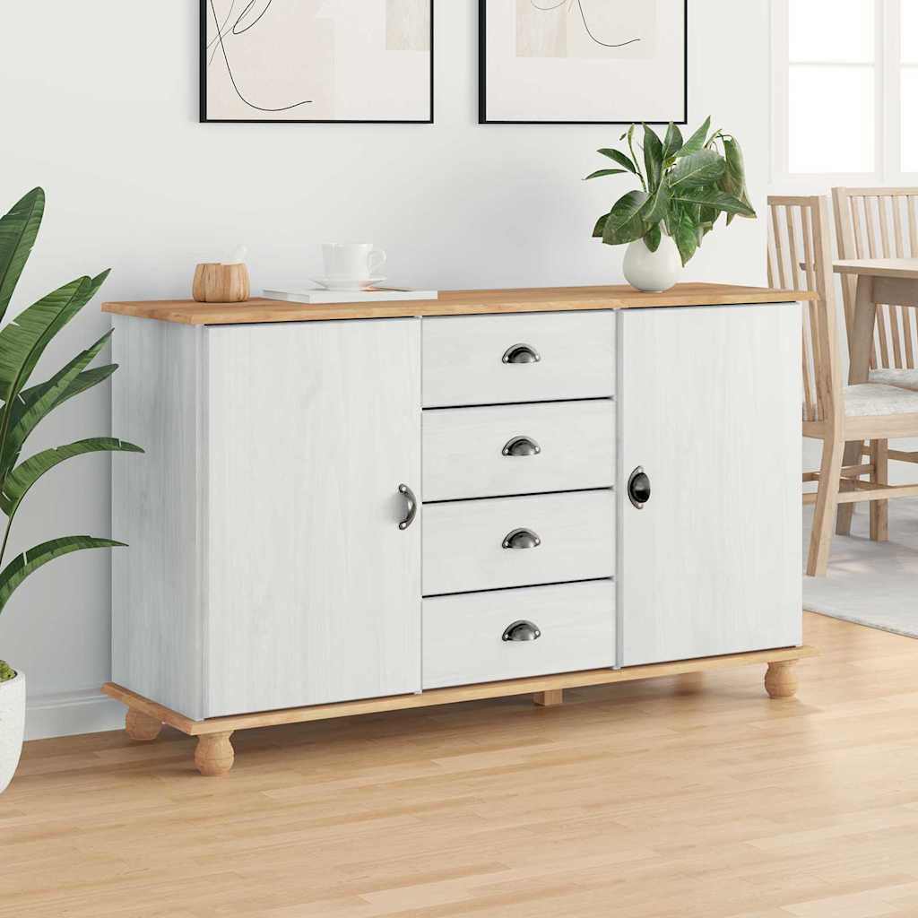 Dressoir met lade ASKIM 133,5 x 40 x 79 cm Massief grenenhout is nu te koop bij PeponiXL, paradijselijk wonen!