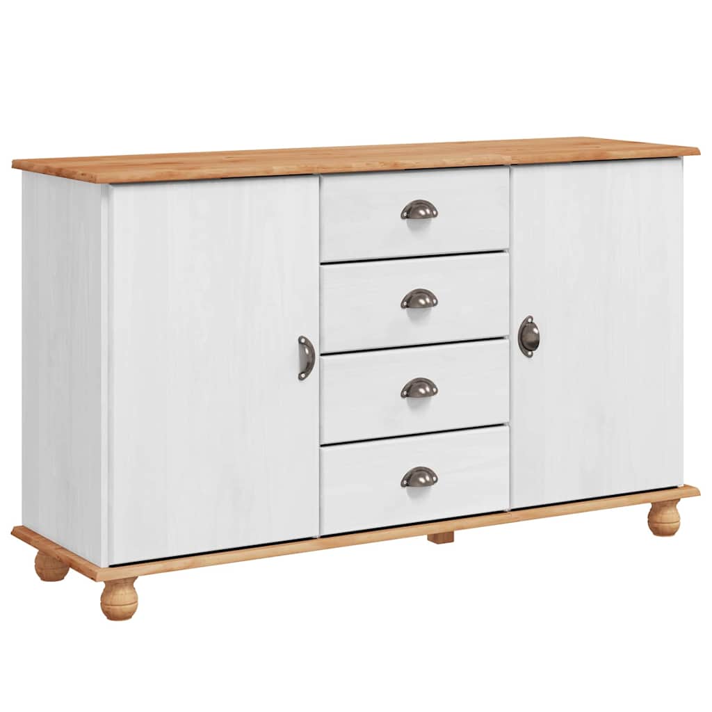 Dressoir met lade ASKIM 133,5 x 40 x 79 cm Massief grenenhout is nu te koop bij PeponiXL, paradijselijk wonen!
