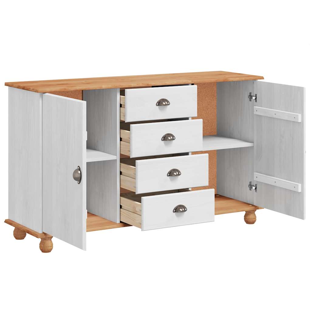 Dressoir met lade ASKIM 133,5 x 40 x 79 cm Massief grenenhout is nu te koop bij PeponiXL, paradijselijk wonen!