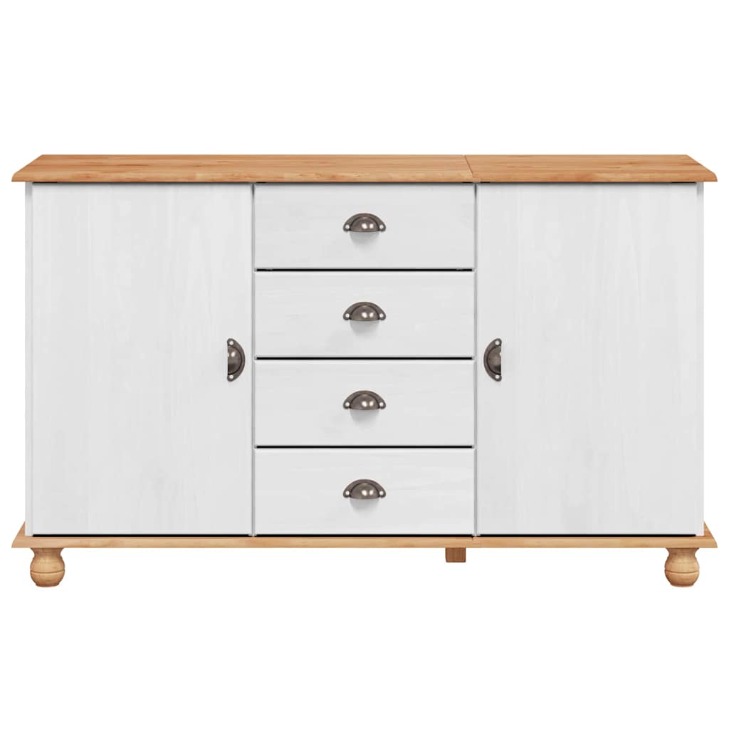 Dressoir met lade ASKIM 133,5 x 40 x 79 cm Massief grenenhout is nu te koop bij PeponiXL, paradijselijk wonen!