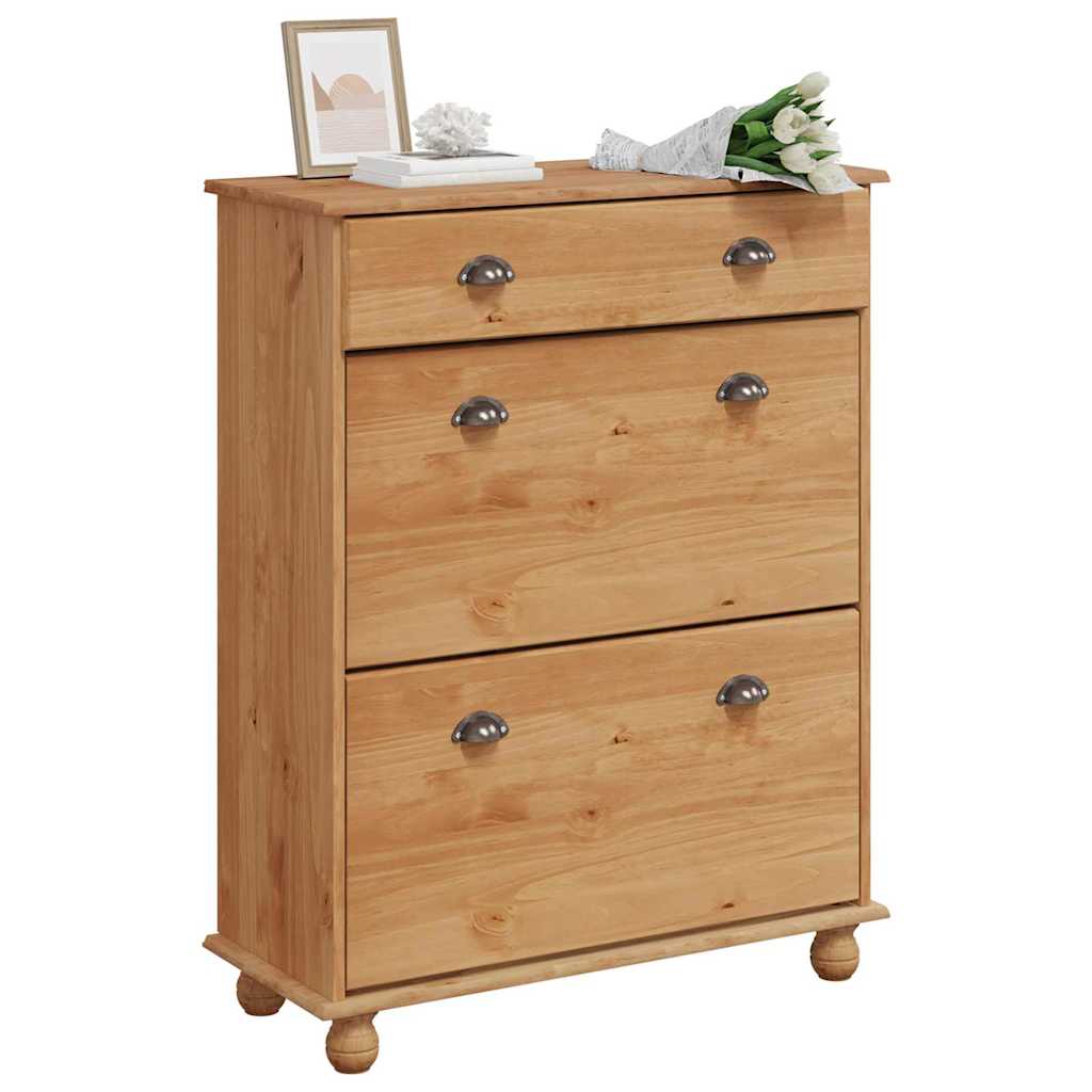 Schoenenkast ASKIM Bruin 85 x 35 x 108 cm Massief grenenhout is nu te koop bij PeponiXL, paradijselijk wonen!
