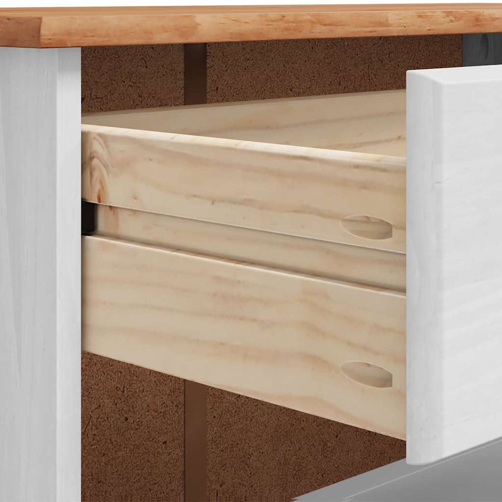 Schoenenkast ASKIM Wit 85 x 35 x 108 cm Massief grenenhout is nu te koop bij PeponiXL, paradijselijk wonen!