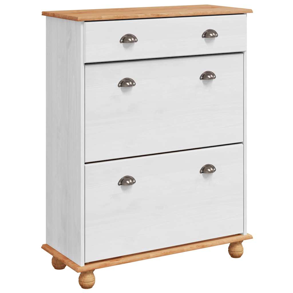 Schoenenkast ASKIM Wit 85 x 35 x 108 cm Massief grenenhout is nu te koop bij PeponiXL, paradijselijk wonen!
