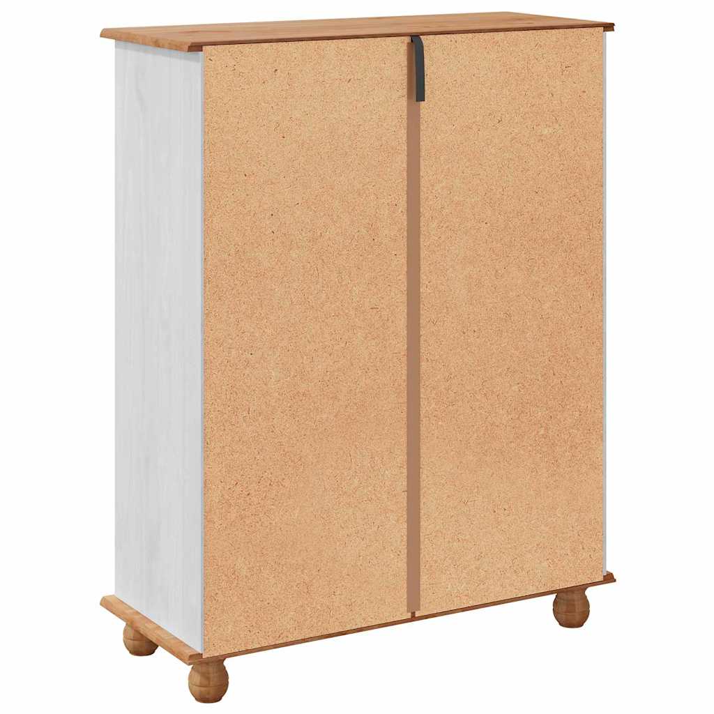 Schoenenkast ASKIM Wit 85 x 35 x 108 cm Massief grenenhout is nu te koop bij PeponiXL, paradijselijk wonen!