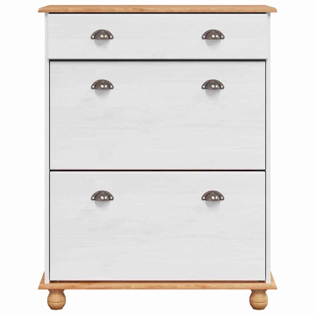 Schoenenkast ASKIM Wit 85 x 35 x 108 cm Massief grenenhout is nu te koop bij PeponiXL, paradijselijk wonen!