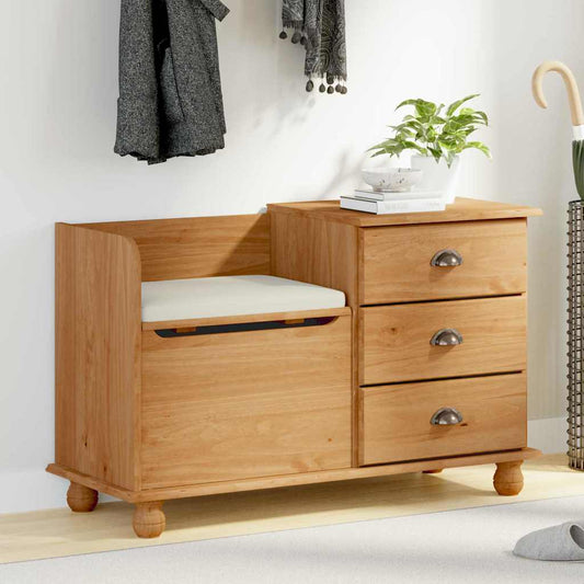 Opbergbank voor de entree met lade ASKIM Bruin 100 x 39 x 62 cm is nu te koop bij PeponiXL, paradijselijk wonen!