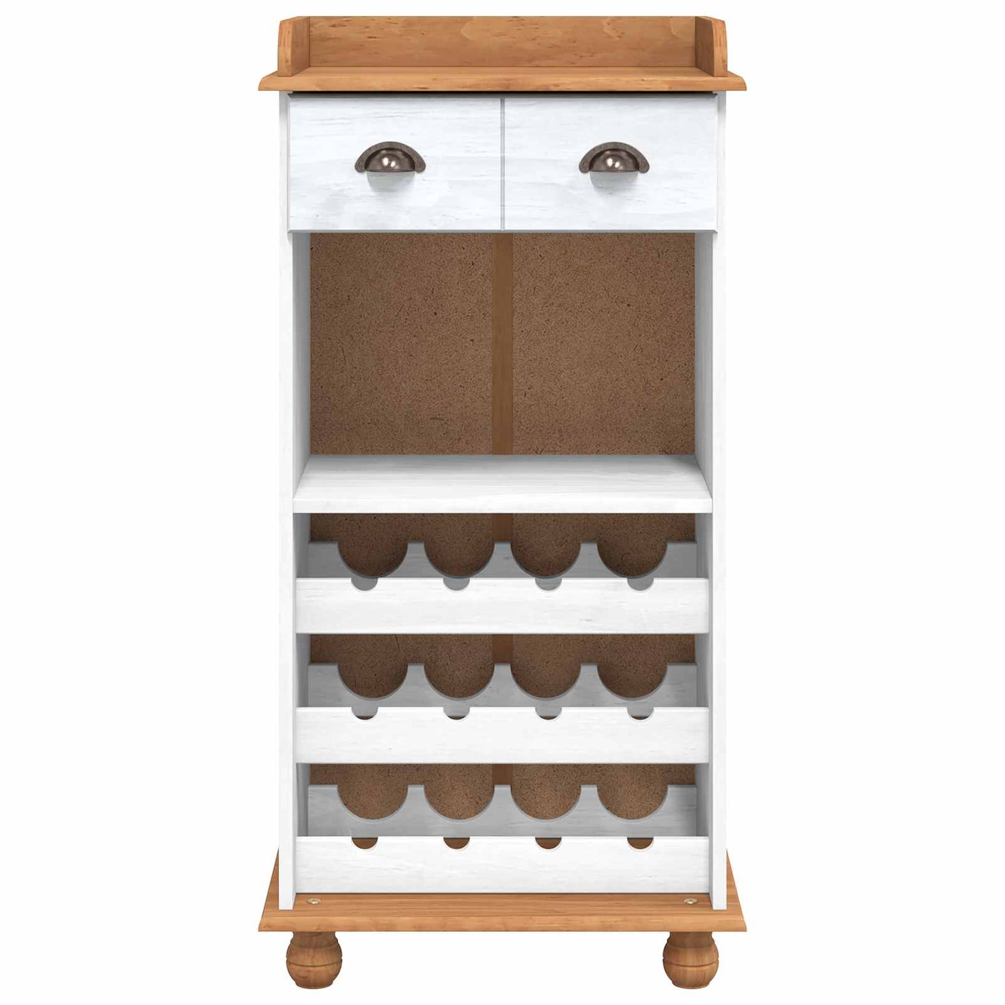 Wijnkast ASKIM Wit met Honingtopp 57 x 37 x 114 cm is nu te koop bij PeponiXL, paradijselijk wonen!