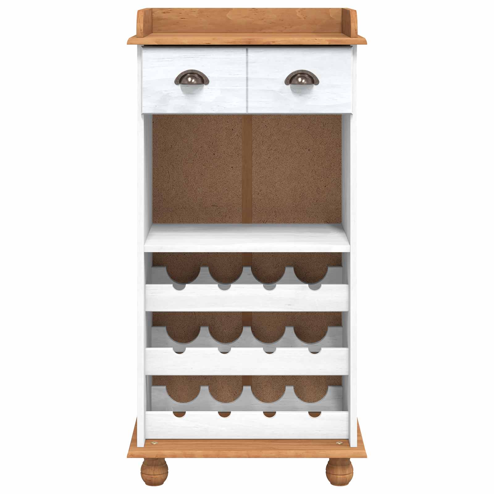 Wijnkast ASKIM Wit met Honingtopp 57 x 37 x 114 cm is nu te koop bij PeponiXL, paradijselijk wonen!