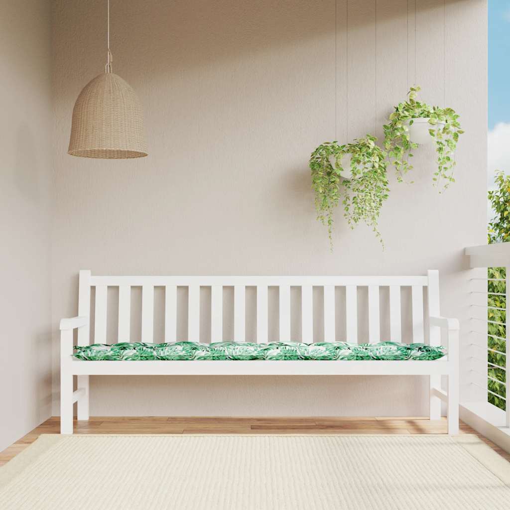 Tuinbankkussen met bladpatroon, 200x50x7 cm, Oxfordstof is nu te koop bij PeponiXL, paradijselijk wonen!