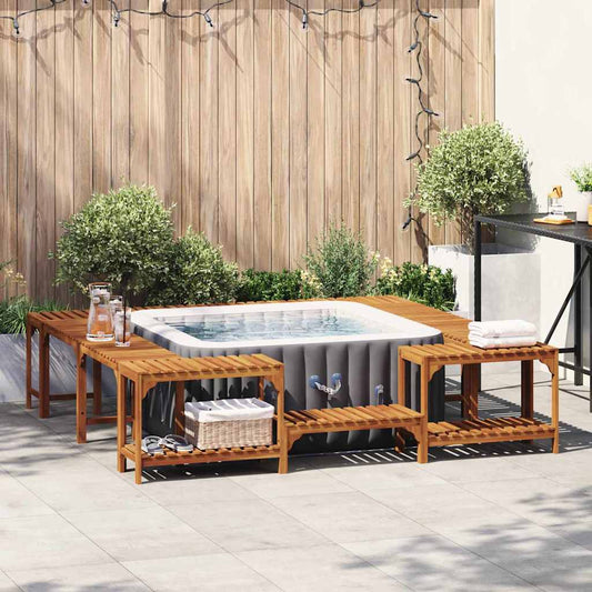 Hot Tub Omgeving Bruin 230 x 230 cm Massief Acaciahout is nu te koop bij PeponiXL, paradijselijk wonen!