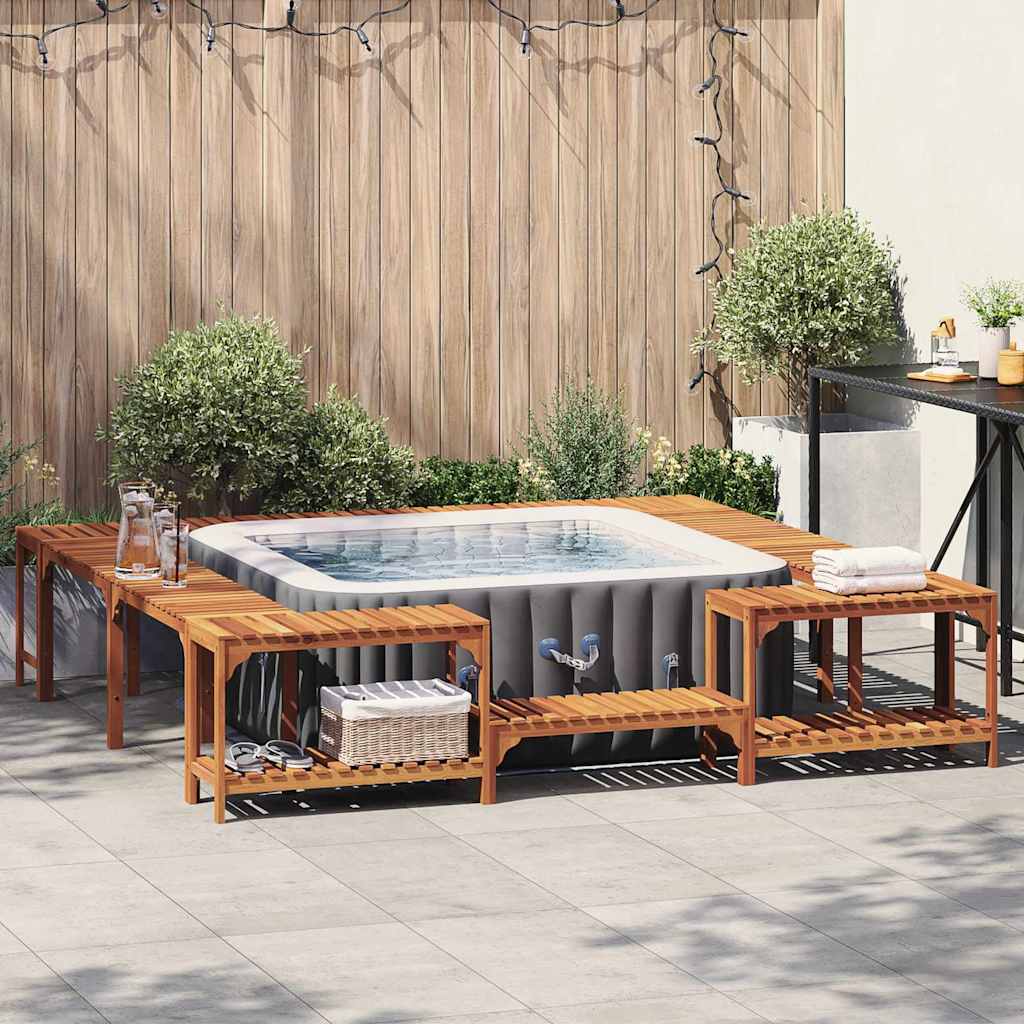 Hot Tub Omgeving Bruin 255 x 255 x 55,5 cm Massief Acaciahout is nu te koop bij PeponiXL, paradijselijk wonen!