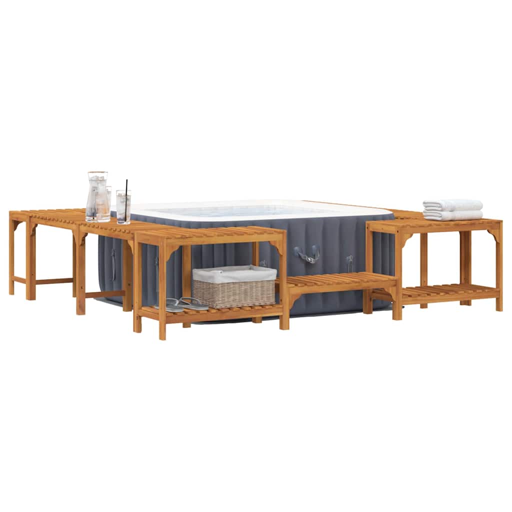 Hot Tub Omgeving Bruin 255 x 255 x 55,5 cm Massief Acaciahout is nu te koop bij PeponiXL, paradijselijk wonen!