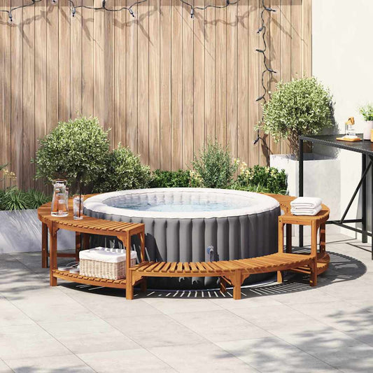 Hot Tub Omgeving Bruin Ø255 x 55,5 cm Massief Acaciahout is nu te koop bij PeponiXL, paradijselijk wonen!