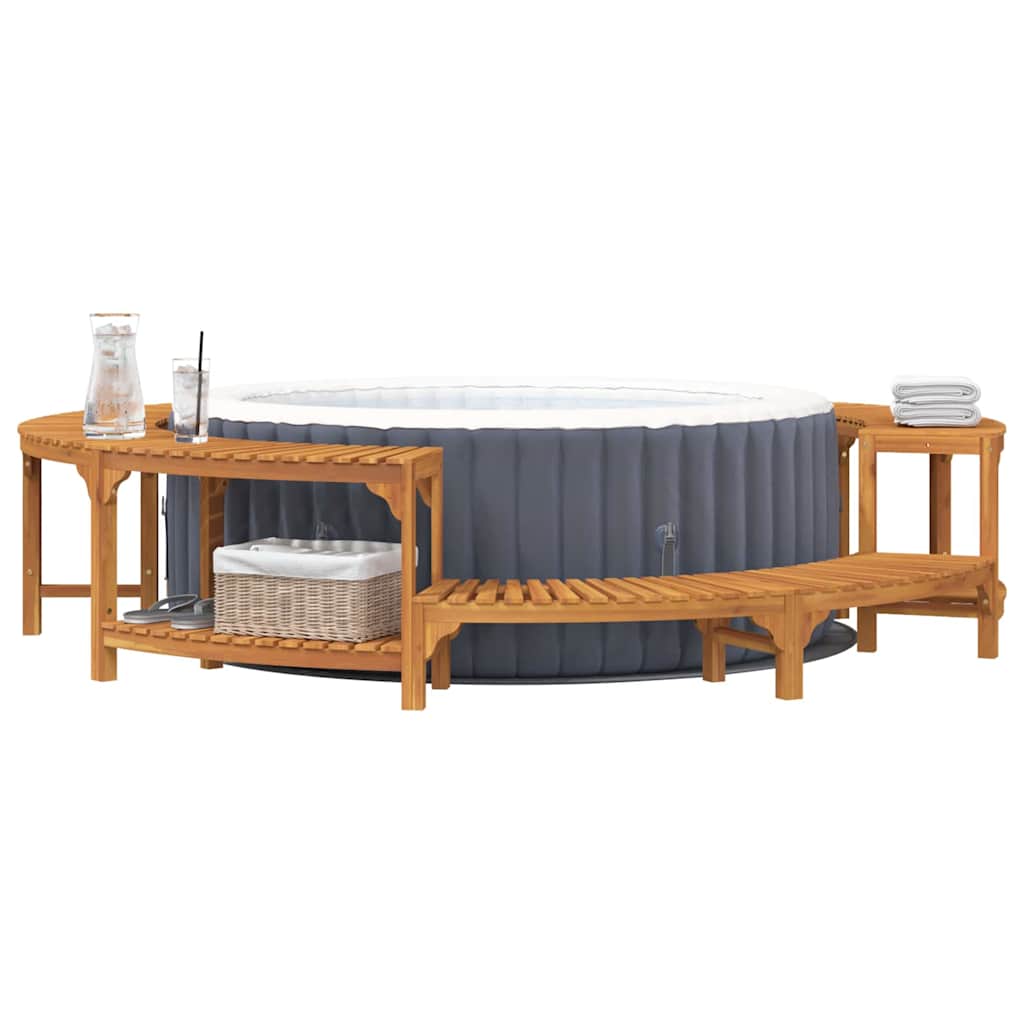 Hot Tub Omgeving Bruin Ø255 x 55,5 cm Massief Acaciahout is nu te koop bij PeponiXL, paradijselijk wonen!
