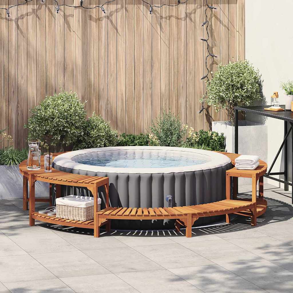 Hot Tub Omgeving Bruin Ø275 x 55,5 cm Massief Acaciahout is nu te koop bij PeponiXL, paradijselijk wonen!