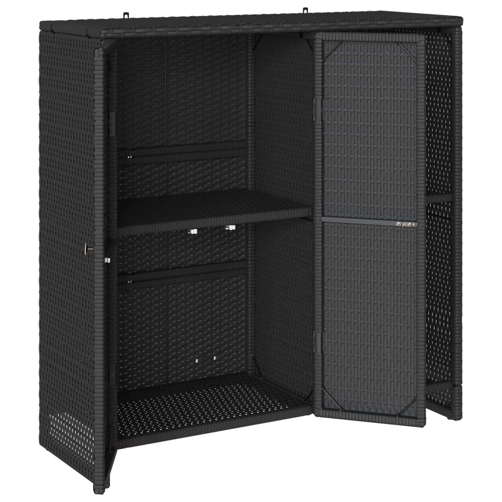 Opbergkast met plank met opslag Zwart 100 x 36 x 102 cm Rattan is nu te koop bij PeponiXL, paradijselijk wonen!