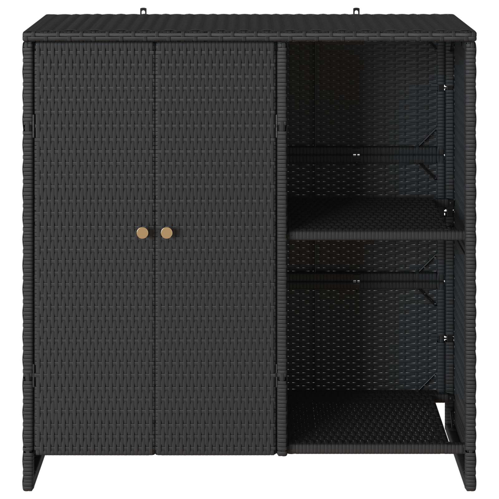 Opbergkast met plank met opslag Zwart 100 x 36 x 102 cm Rattan is nu te koop bij PeponiXL, paradijselijk wonen!