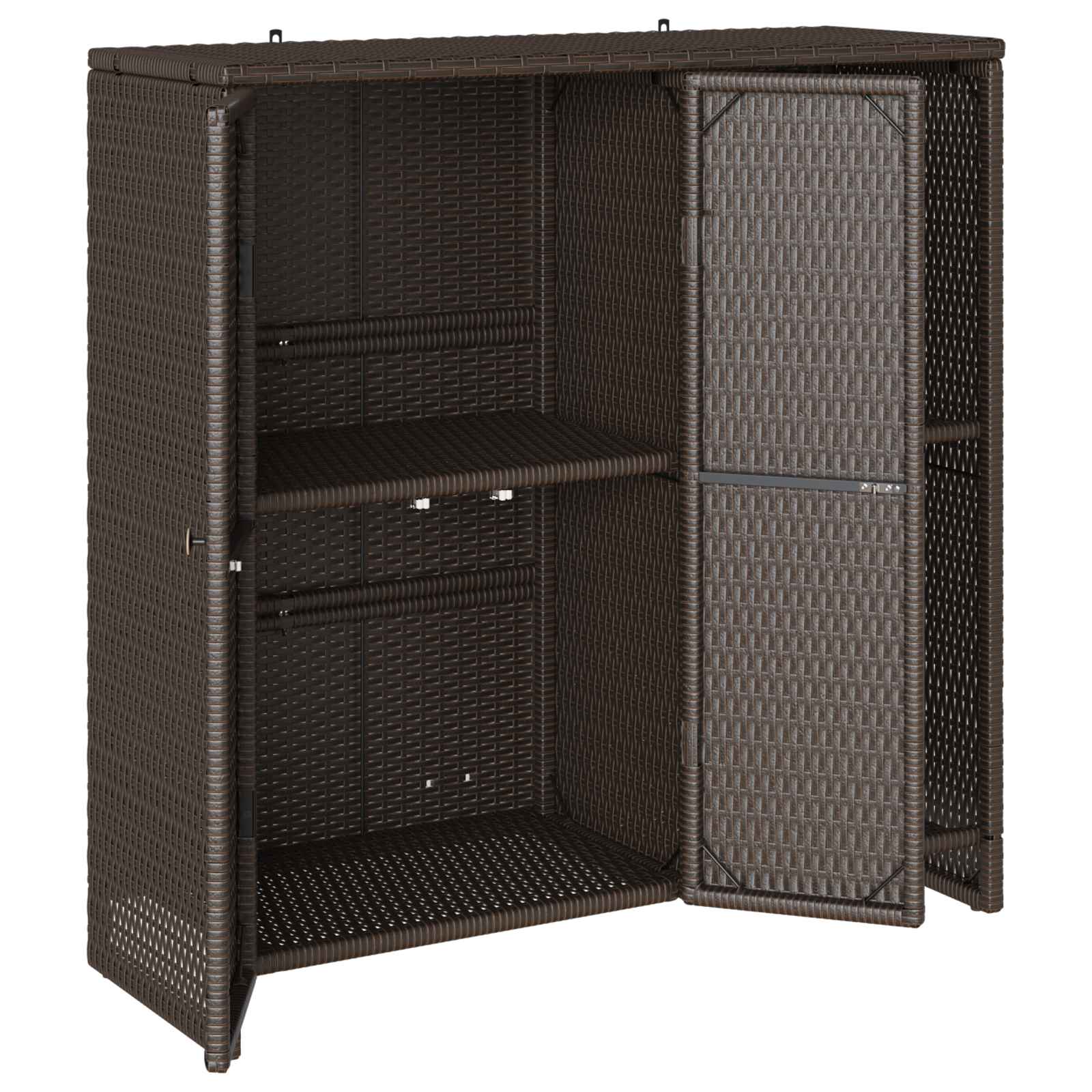 Opbergkast met plank met opslag Bruin 100 x 36 x 102 cm Rattan is nu te koop bij PeponiXL, paradijselijk wonen!