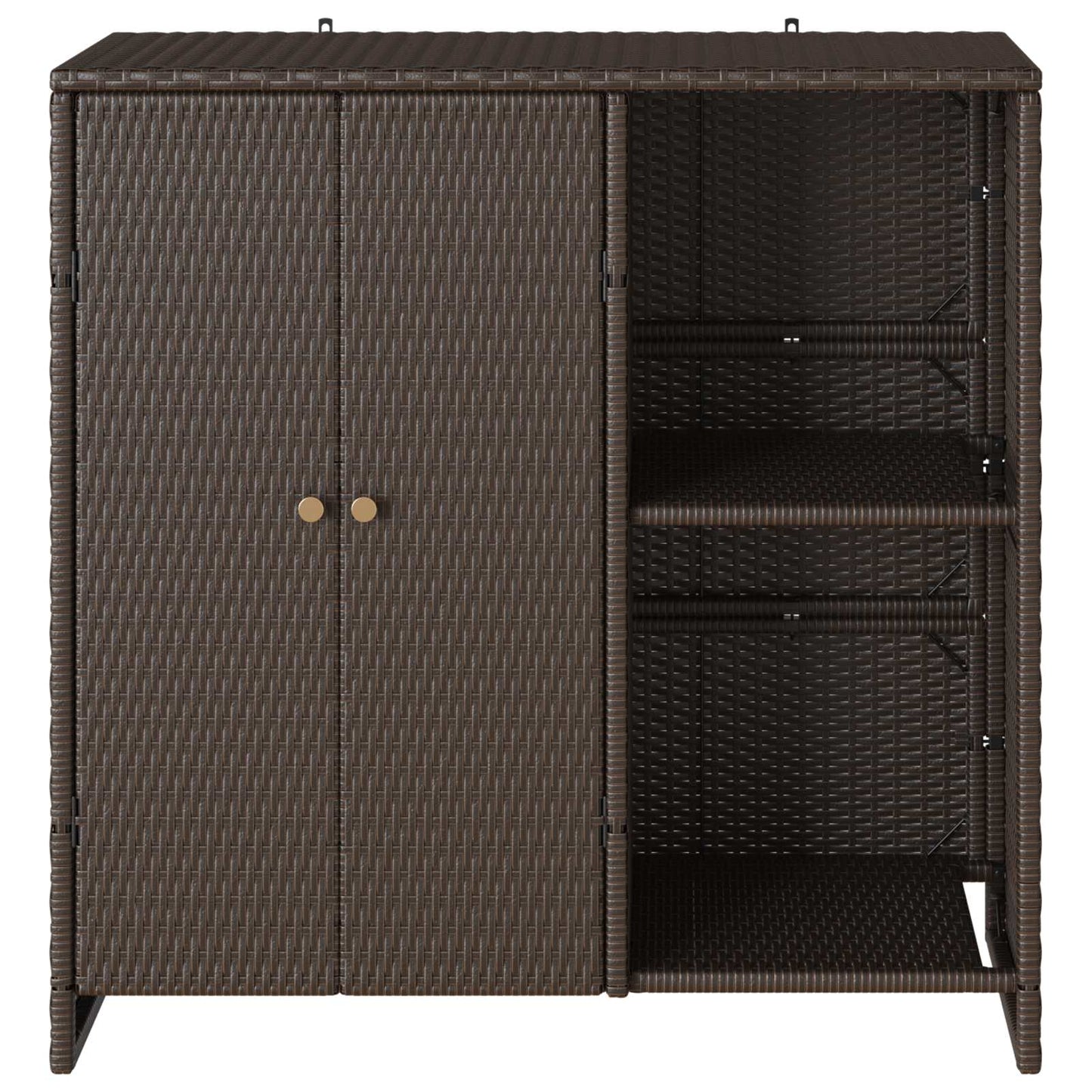 Opbergkast met plank met opslag Bruin 100 x 36 x 102 cm Rattan is nu te koop bij PeponiXL, paradijselijk wonen!
