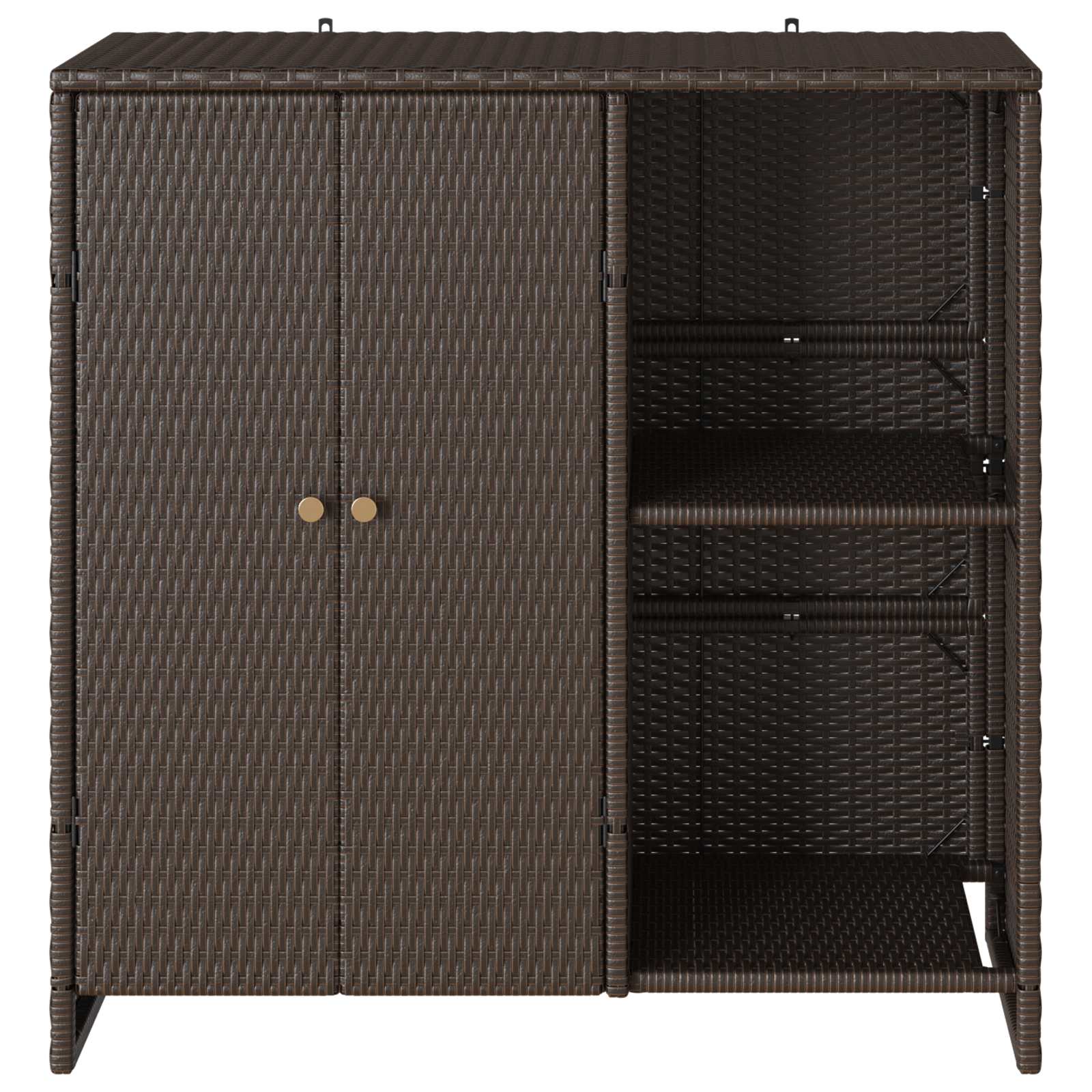 Opbergkast met plank met opslag Bruin 100 x 36 x 102 cm Rattan is nu te koop bij PeponiXL, paradijselijk wonen!