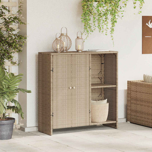 Opbergkast met plank met opslag Beige 100 x 36 x 102 cm Rattan is nu te koop bij PeponiXL, paradijselijk wonen!