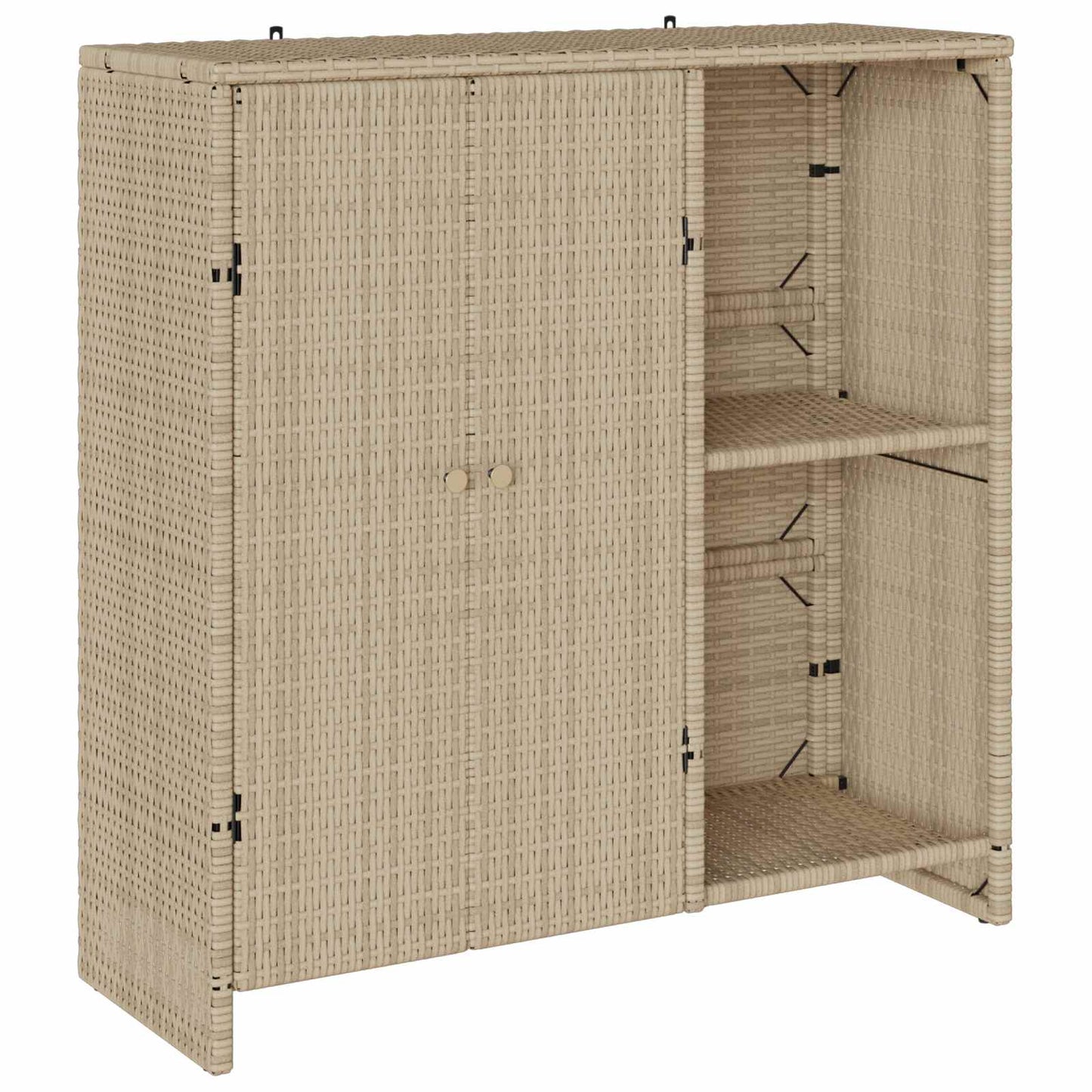 Opbergkast met plank met opslag Beige 100 x 36 x 102 cm Rattan is nu te koop bij PeponiXL, paradijselijk wonen!