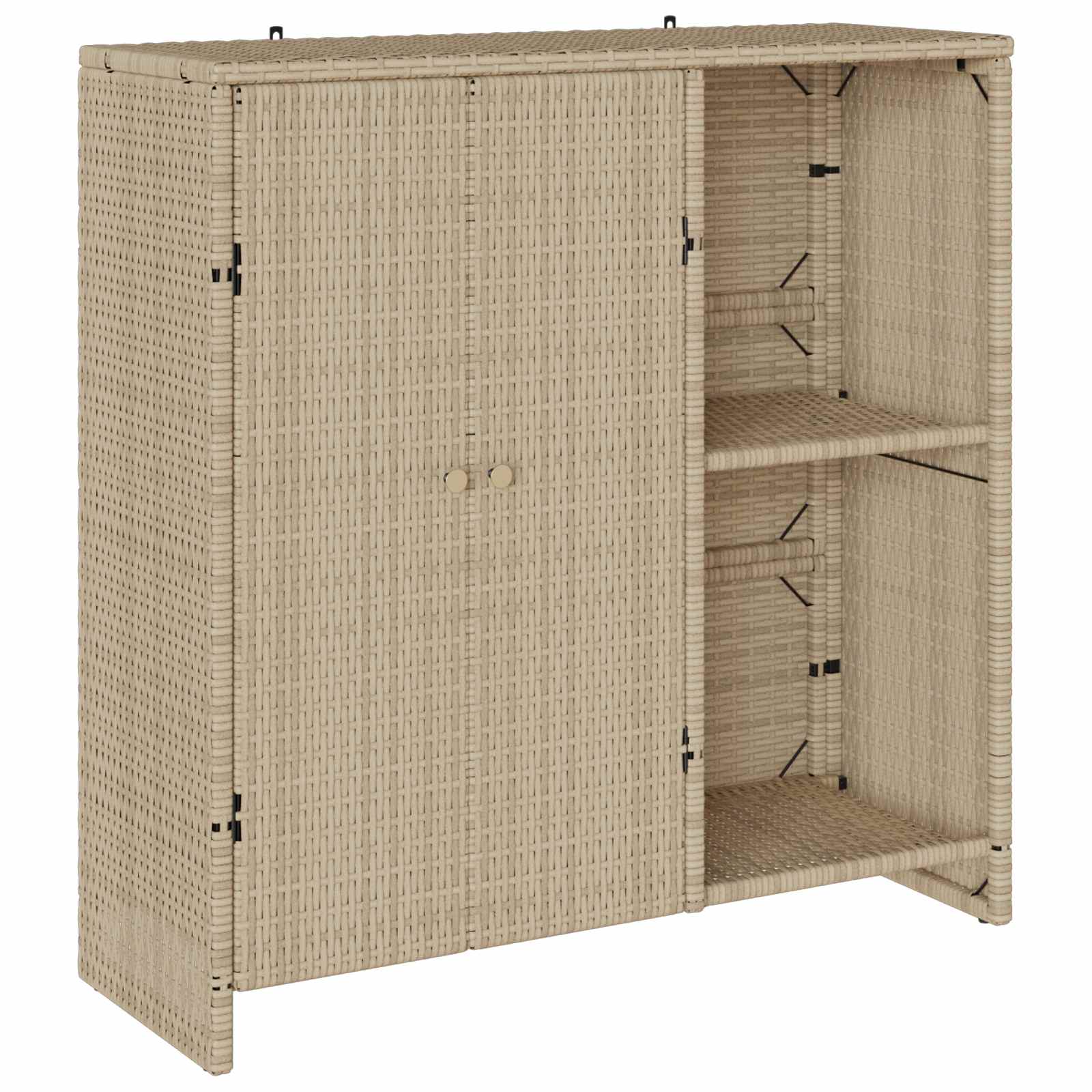 Opbergkast met plank met opslag Beige 100 x 36 x 102 cm Rattan is nu te koop bij PeponiXL, paradijselijk wonen!
