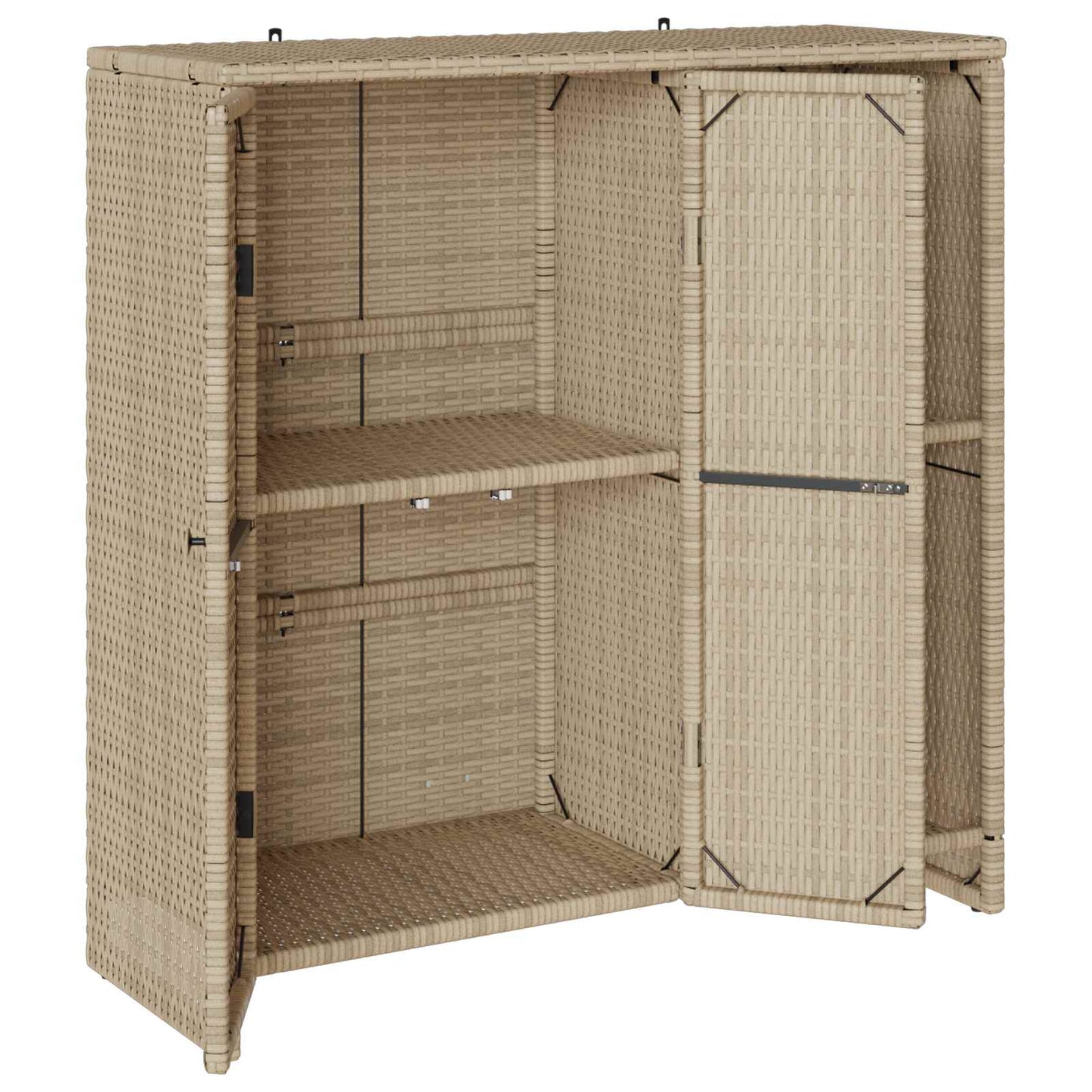 Opbergkast met plank met opslag Beige 100 x 36 x 102 cm Rattan is nu te koop bij PeponiXL, paradijselijk wonen!