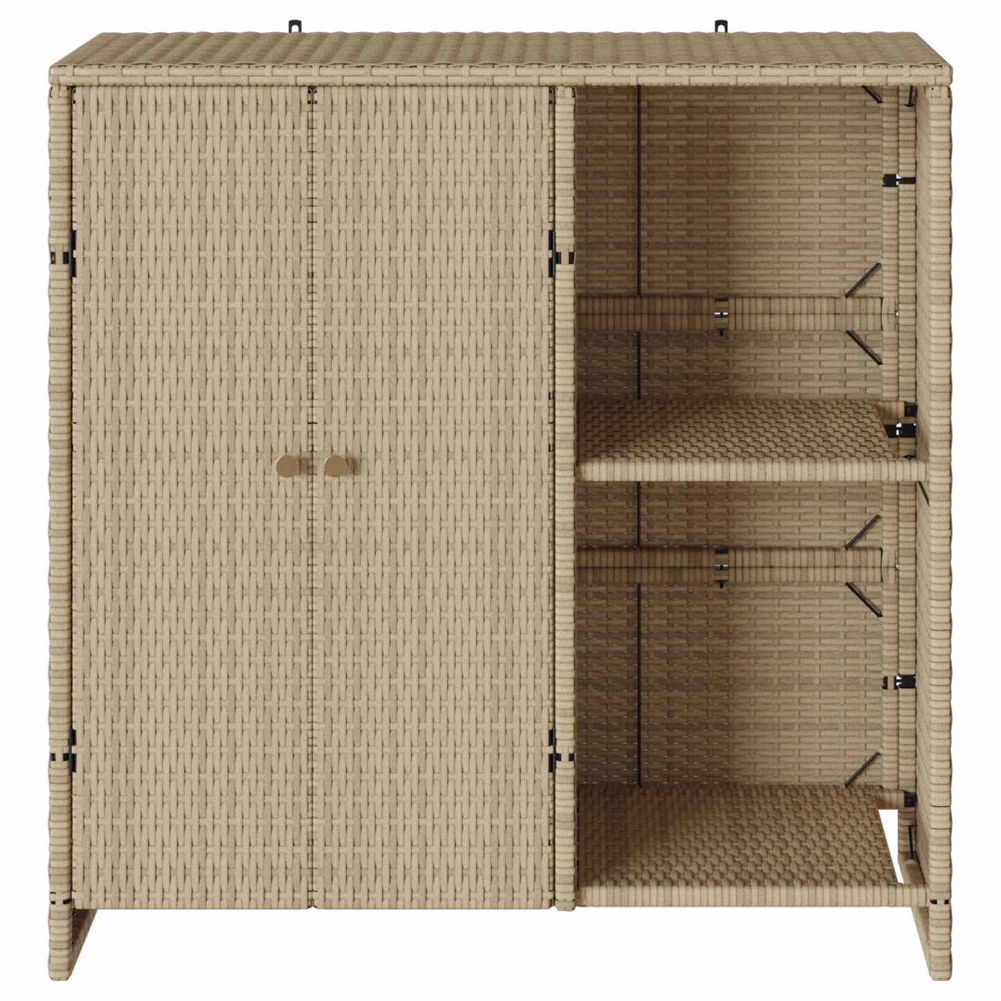 Opbergkast met plank met opslag Beige 100 x 36 x 102 cm Rattan is nu te koop bij PeponiXL, paradijselijk wonen!