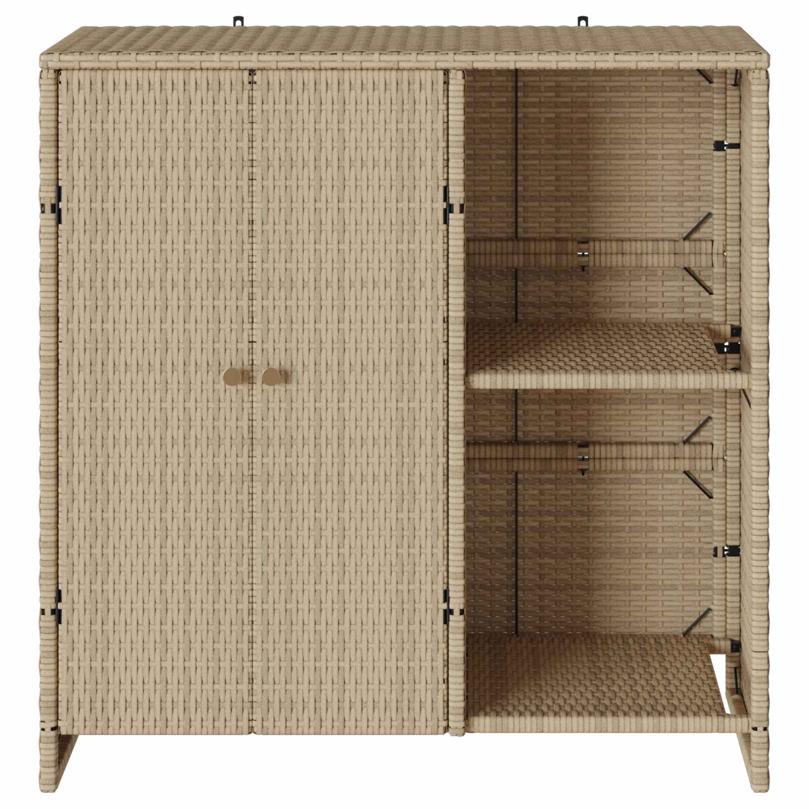 Opbergkast met plank met opslag Beige 100 x 36 x 102 cm Rattan is nu te koop bij PeponiXL, paradijselijk wonen!