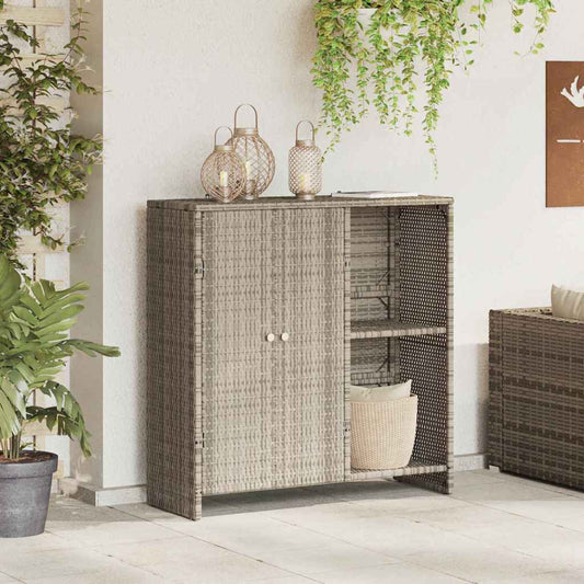 Opbergkast met plank Lichtgrijs 100 x 36 x 102 cm Rattan