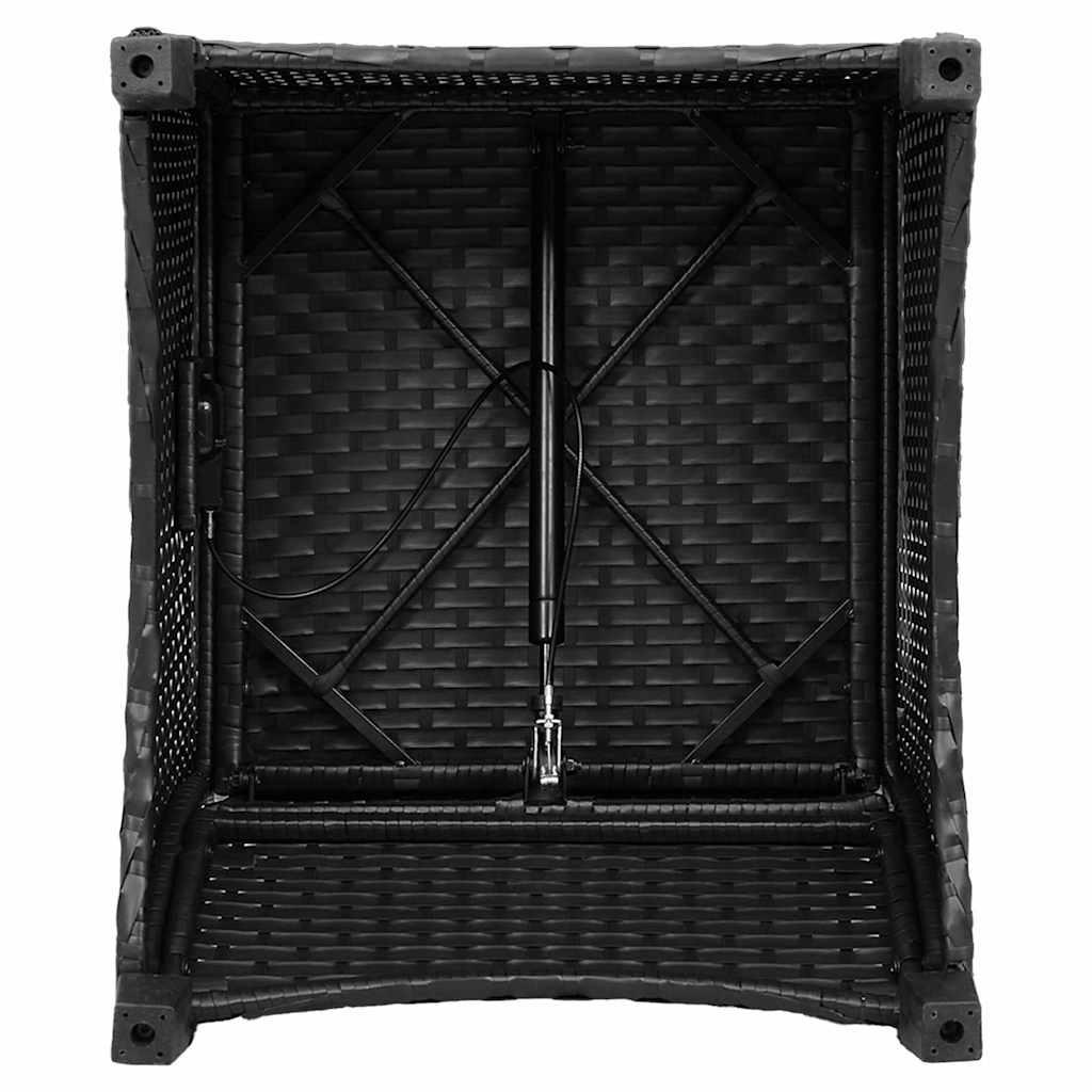 Ligstoel met kussen Zwart 56 x 66 x 95 cm poly rattan is nu te koop bij PeponiXL, paradijselijk wonen!