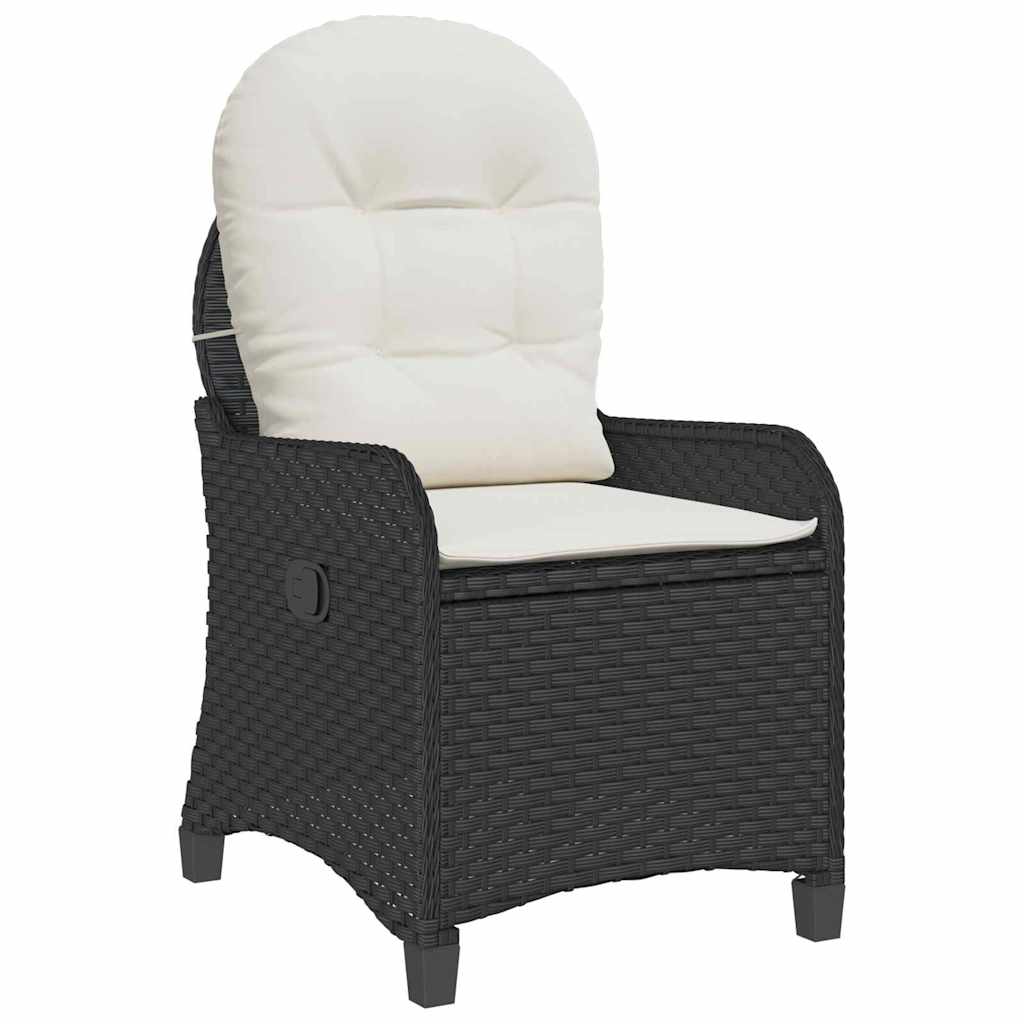 Ligstoel met kussen Zwart 56 x 66 x 95 cm poly rattan is nu te koop bij PeponiXL, paradijselijk wonen!
