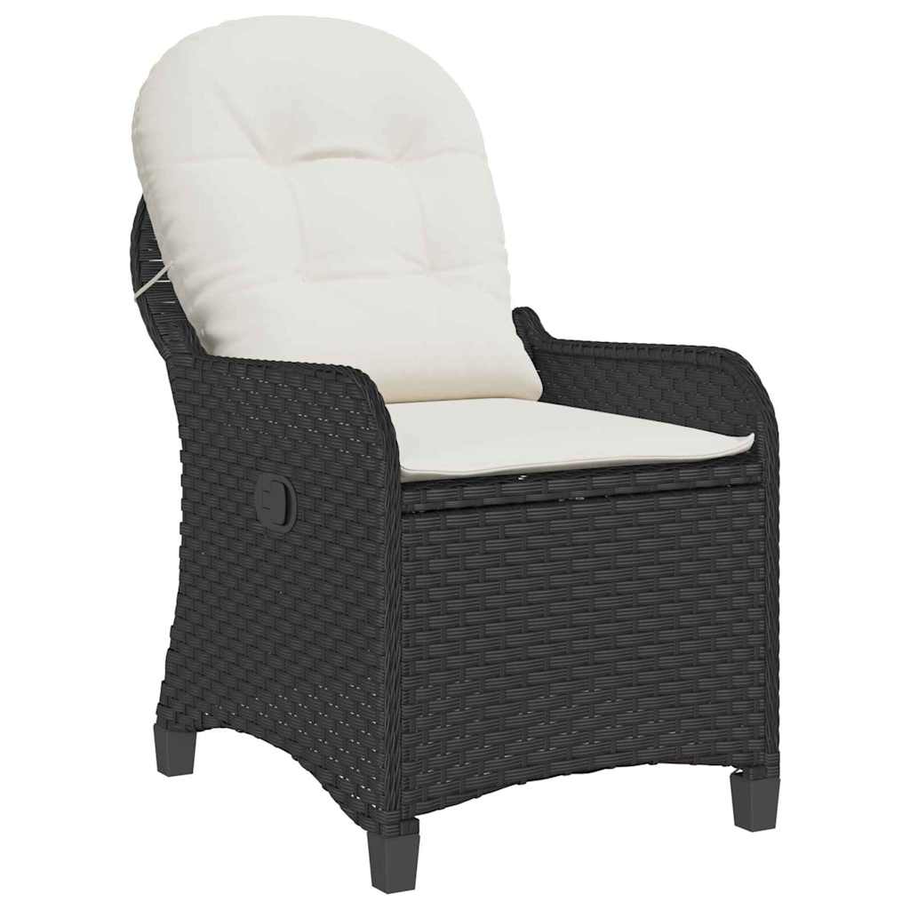 Ligstoel met kussen Zwart 56 x 66 x 95 cm poly rattan is nu te koop bij PeponiXL, paradijselijk wonen!